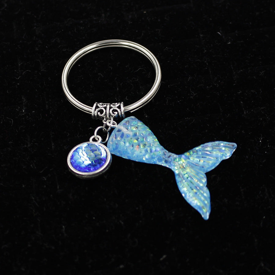 Wholesale Gradient Fishtail Alloy Keychain