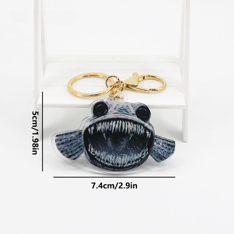 Wholesale Deformed Zoo Mutation Square Cat Acrylic Keychain ACC-KC-DouDou001