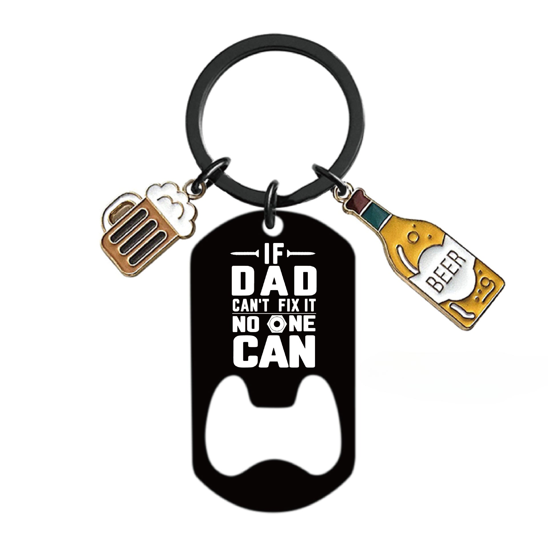 Wholesale Stainless Steel Bottle Openers, Wine Glasses, Father's Day Gifts, Metal Engraved Keychain ACC-KC-Ganggu004