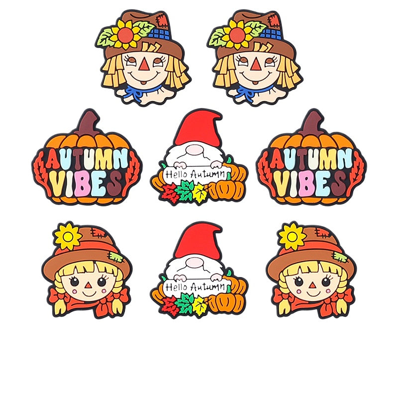 Wholesale 20pcs Cartoon Scarecrow Silicone Beads Focal Beads DIY Beaded Pen Accessories ACC-BDS-RongFa015