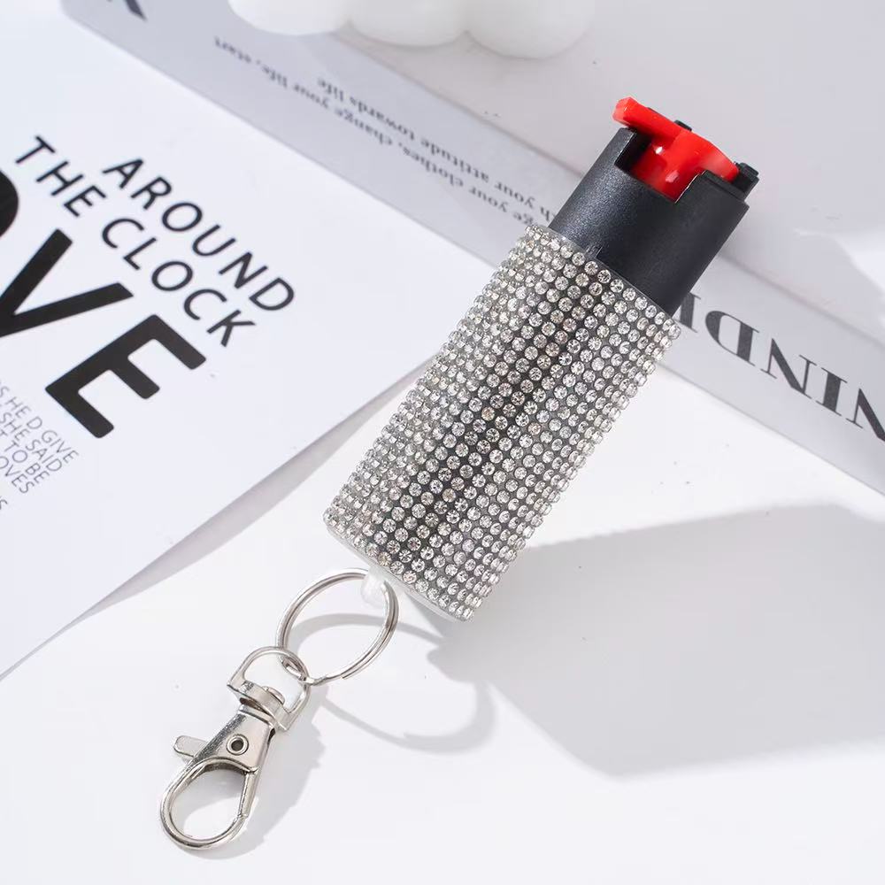 Wholesale Quick Release Spray Solid Color Rhinestone Keychain for Women