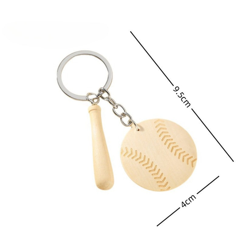 Wholesale Wooden Sports Baseball Keychain ACC-KC-RongRui020