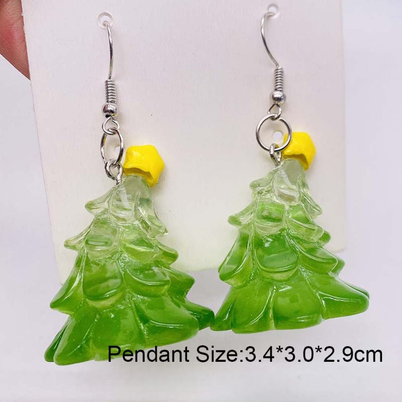 Wholesale Christmas Earrings 3D Christmas Tree Snowman Resin Earrings ACC-ES-ChenY104