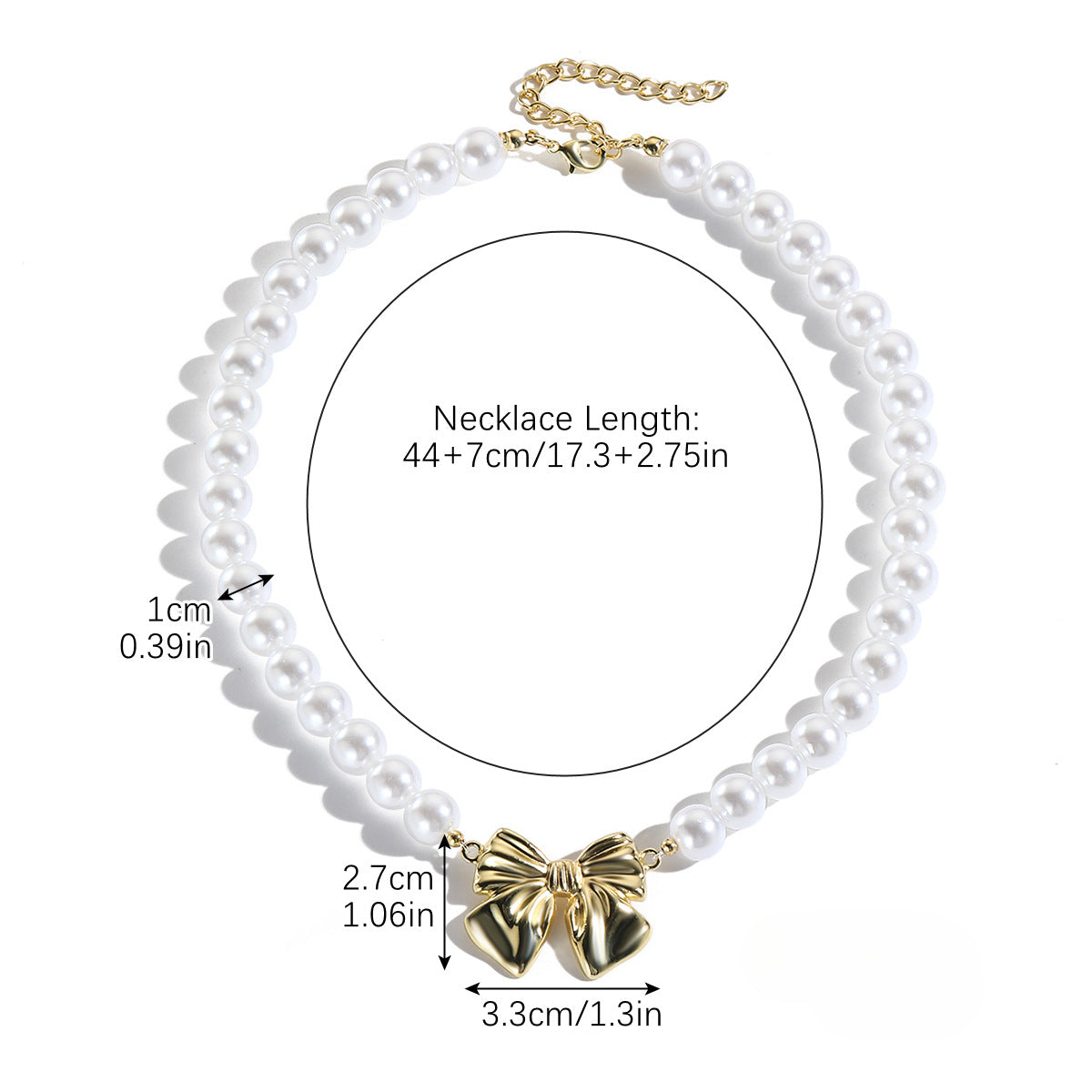 Wholesale Alloy Bow Pearl Necklace ACC-NE-ManYi018