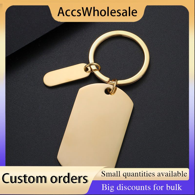 Custom Keychains with Laser Engraved Text or Logo - Multicolor Small Strip Metal Keychains