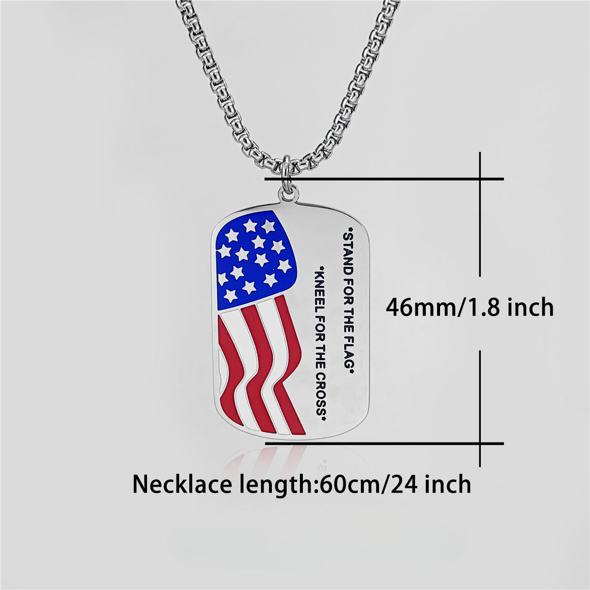 Wholesale American Independence Day Square Series Stainless Steel Necklace ACC-NE-Ruig001