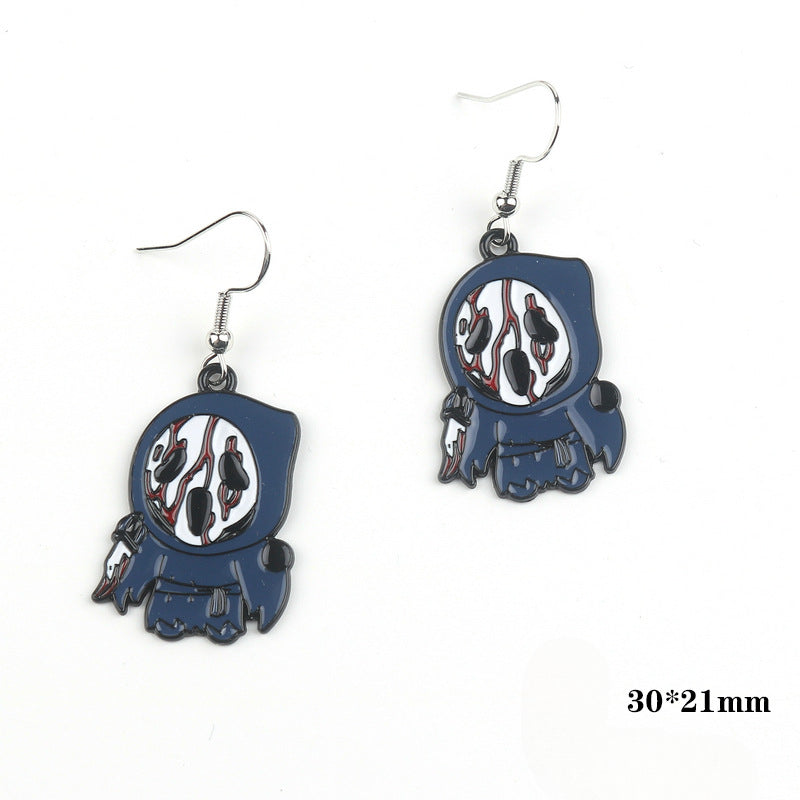 Wholesale Halloween Horror Cartoon Movie Black Plated Pendant Earrings ACC-ES-Fuyu001