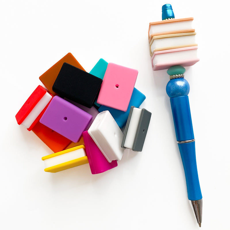 Wholesale 10PCS Color Book Silicone Focal beads