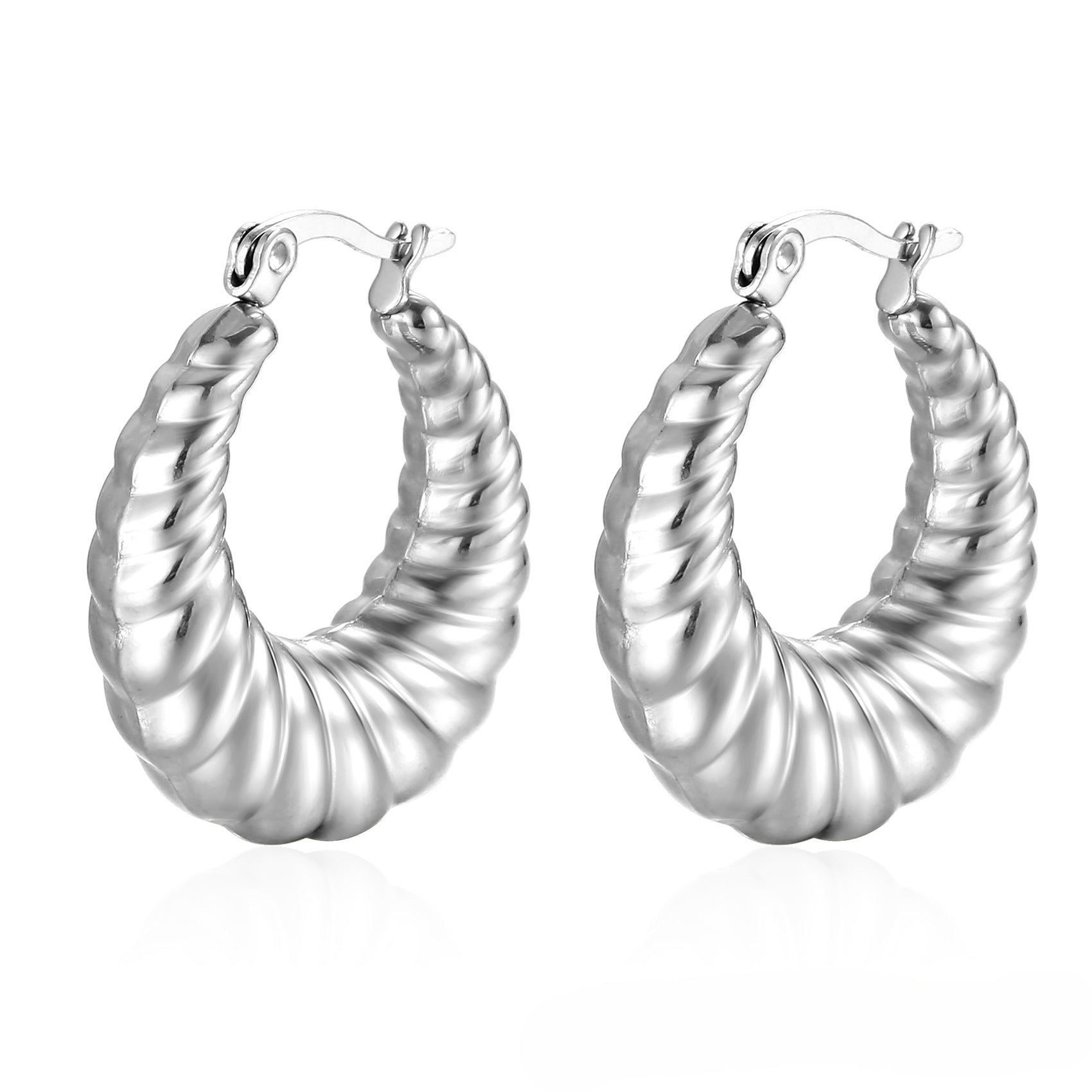 Wholesale 18K Gold Titanium Steel Horn Polished Irregular Earrings ACC-ES-HanLi001