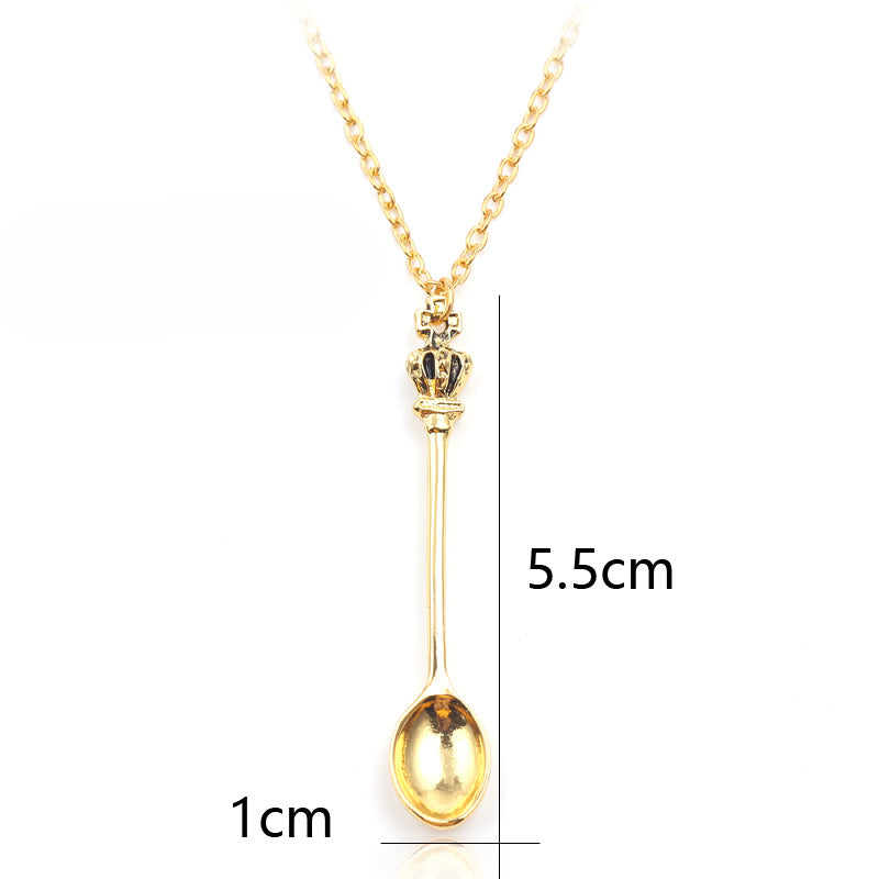 Wholesale Alloy Crown Spoon Necklaces ACC-NE-YBY002