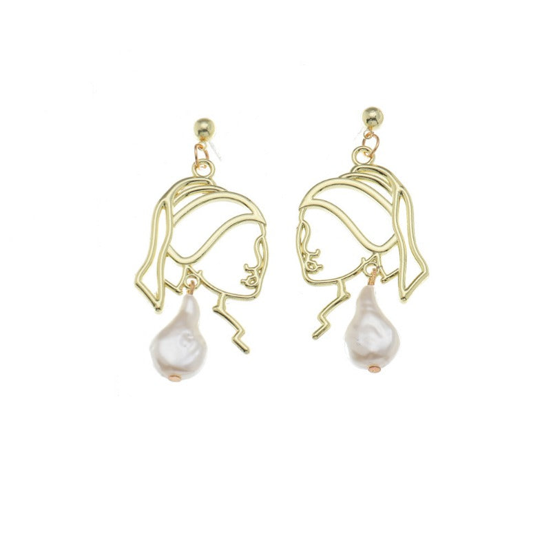 Wholesale Hollow Alloy Pearl Earrings ACC-ES-NZ003