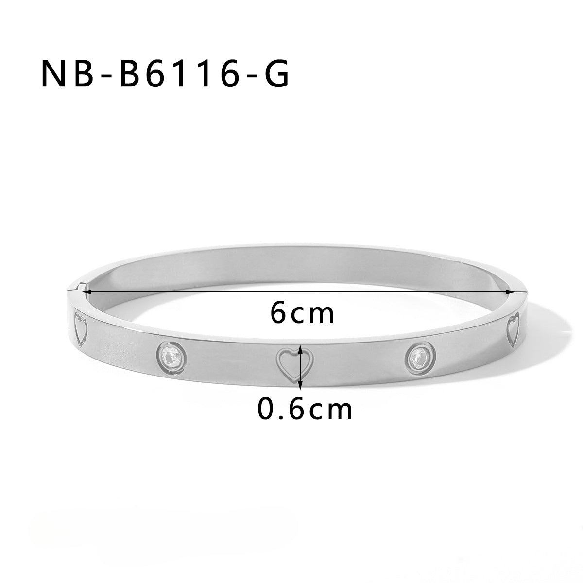 Wholesale Stainless Steel 18k Gold Plated Heart Diamond Bracelets ACC-BT-Xiny021