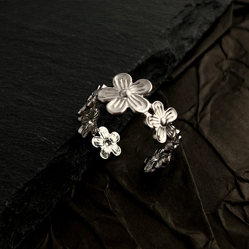 Wholesale Flower Ring Stainless Steel 18K Gold Plated Open Ring ACC-RS-WanCh005