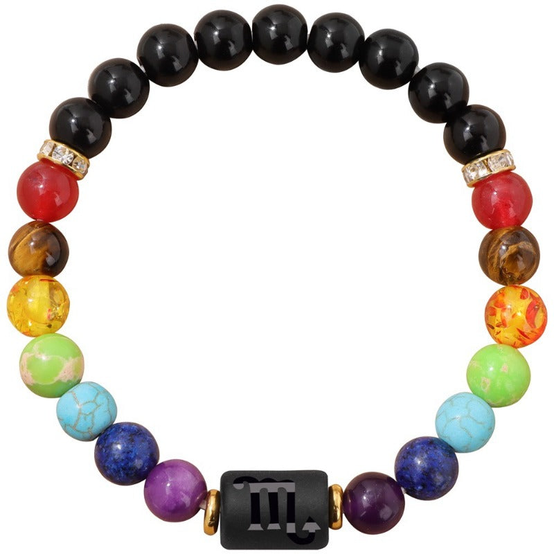 Wholesale 12 Zodiac Smooth Agate Stone Bracelet ACC-BT-YinYi003