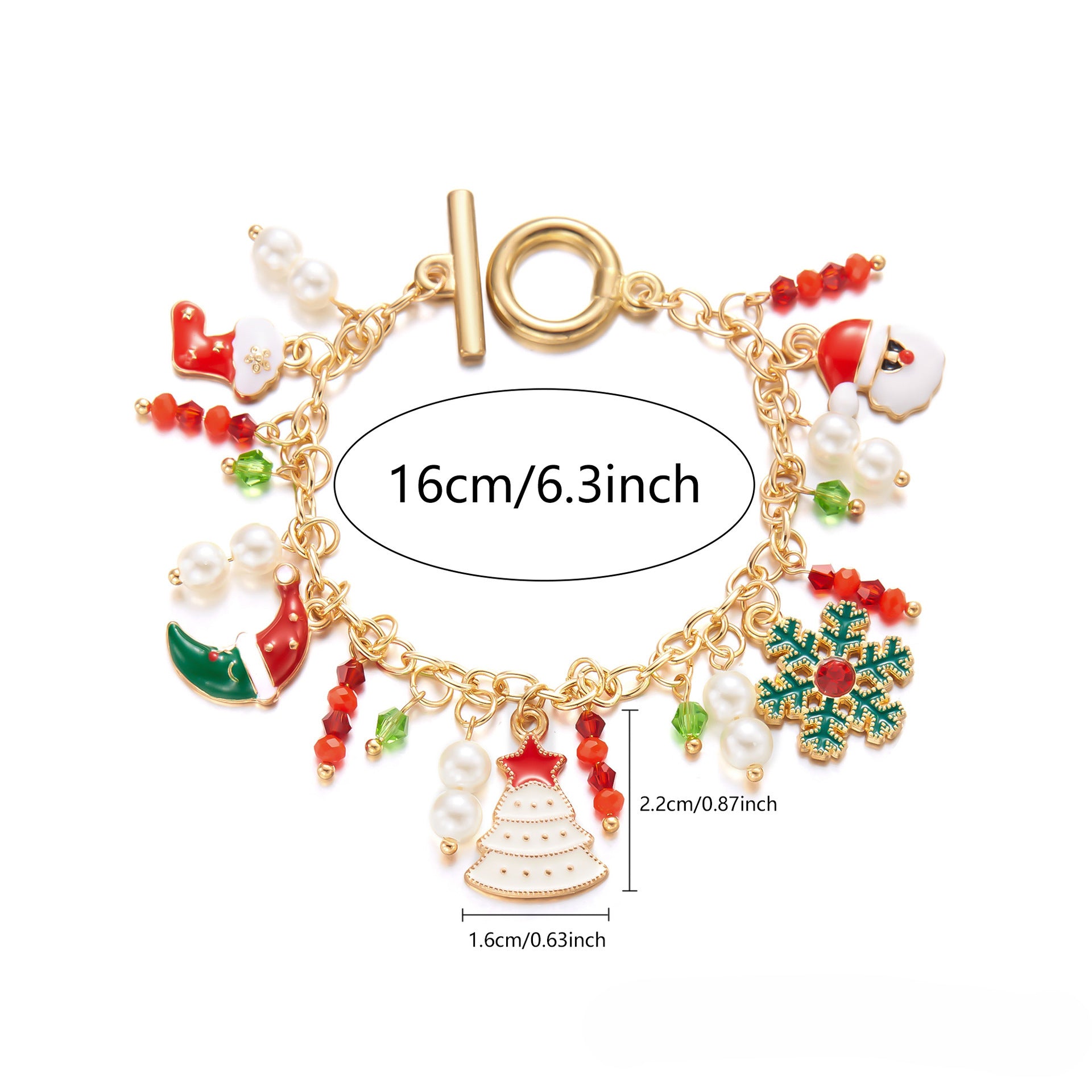 Wholesale Christmas Cartoon Santa Claus Elk Christmas Tree Pendant Bracelet ACC-BT-FanYou004