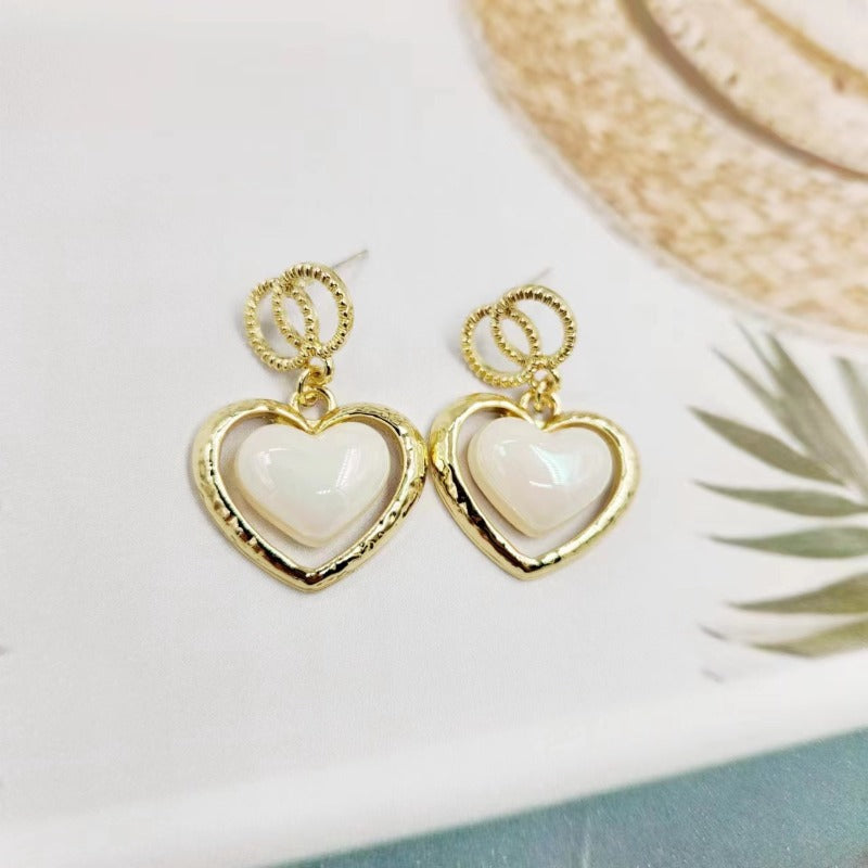 Wholesale S925 Silver Needle Peach Heart Pearl Earrings ACC-ES-JiuW004