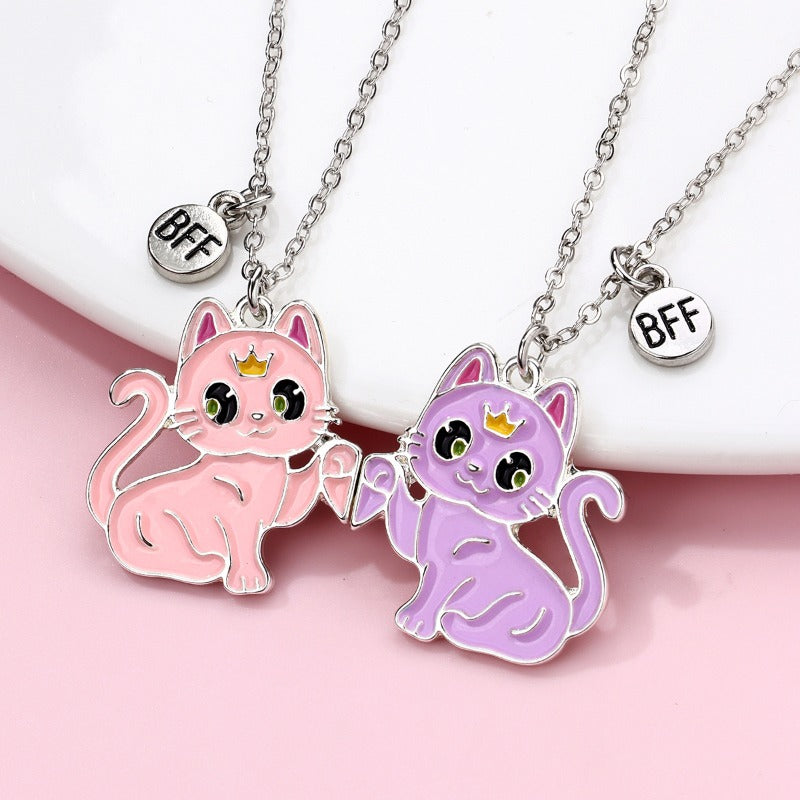 Wholesale Children's Magnetic Princess Love Alloy Necklace Set ACC-NE-Hanp003