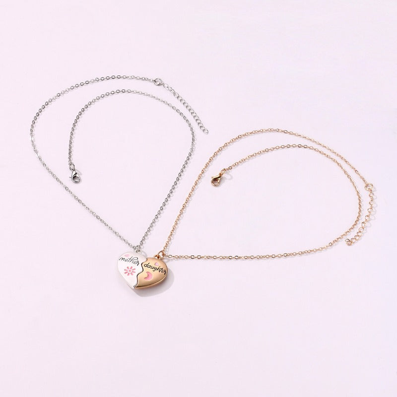 Wholesale Alloy Oil Drop Magnetic Pendant Mother's Day Necklace Set ACC-NE-Hanp004