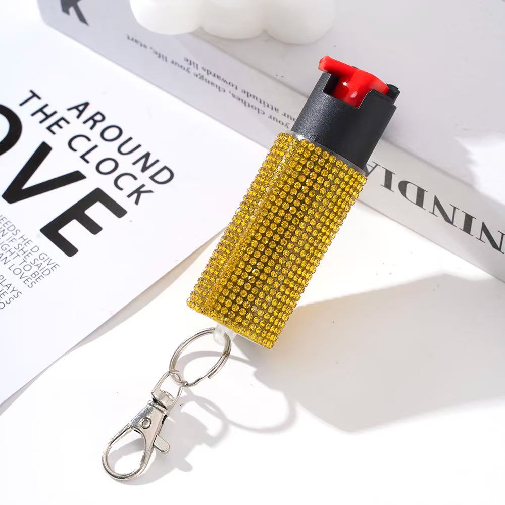 Wholesale Quick Release Spray Solid Color Rhinestone Keychain for Women