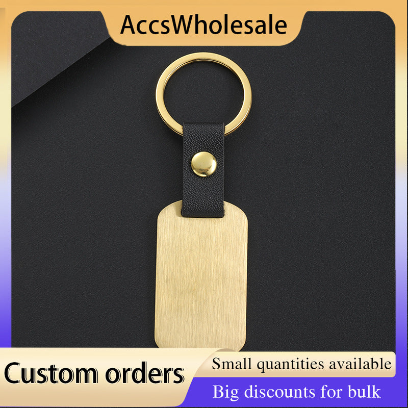 Custom Keychains with Laser Engraved Text or Logo - Rectangular Metal Keychains