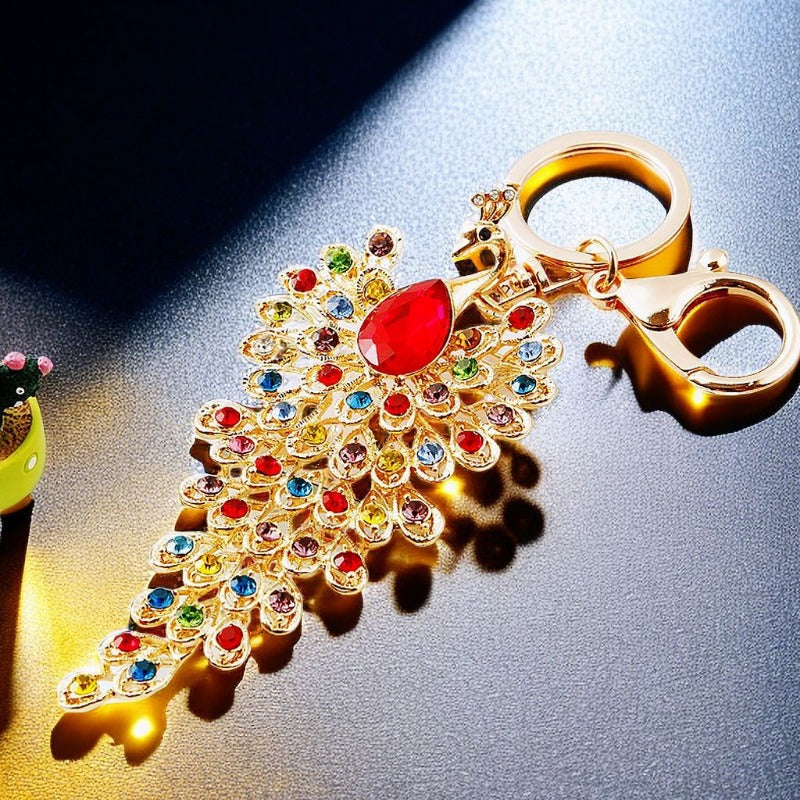Wholesale Diamond Gem Peacock Car Keychain ACC-KC-RuiYuan003