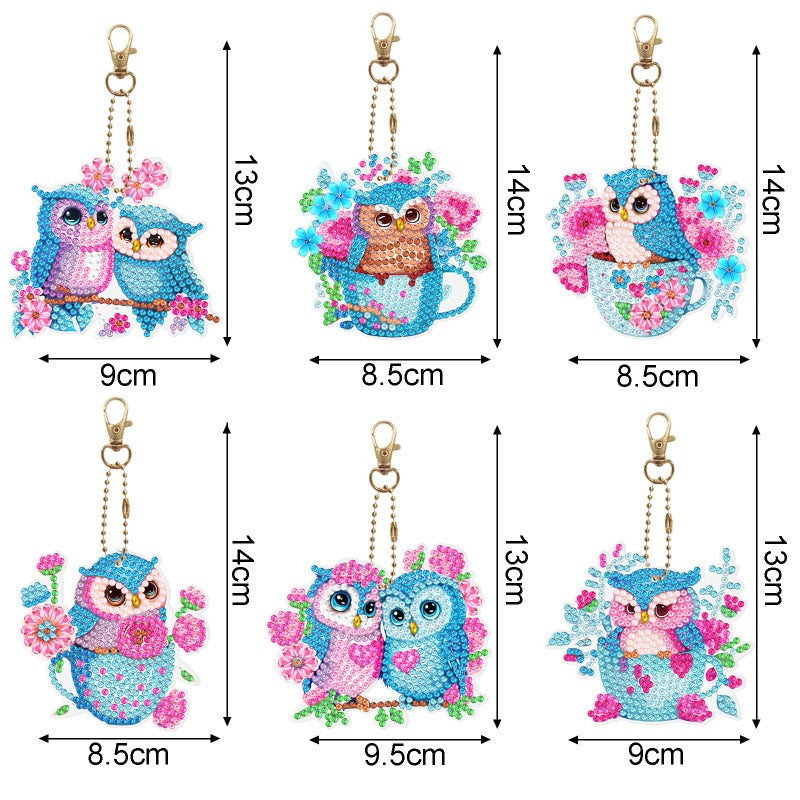 Wholesale Acrylic Cute Small Animal Dot Diamond Painting Custom Keychains ACC-KC-XingNa002