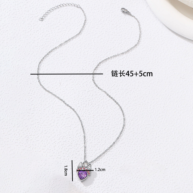 Wholesale Cartoon Hollow Heart Pendant Love Clavicle Necklace ACC-NE-YunJ008