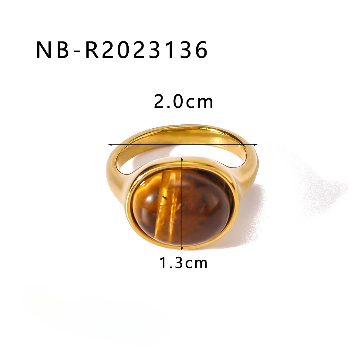 Wholesale Stainless Steel Plated 18k Gold Inlaid Natural Stone Open Adjustable Rings ACC-RS-XinY017