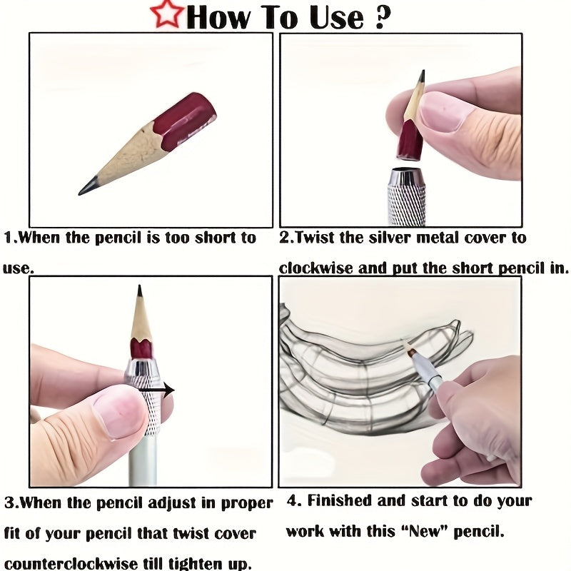 Wholesale DIY Beadable Pencil Extender Colorful DIY Beaded Pencil Lengthener Back to School DIY Gift Office DIY Craft Making