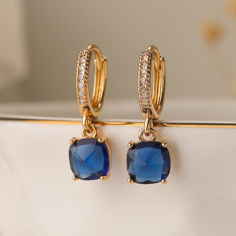 Wholesale High-grade Copper Plated Real Gold Zircon Earrings ACC-ES-AG003