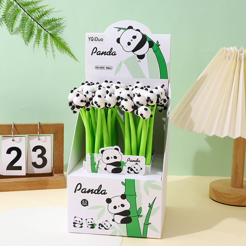 Wholesale 48pcs Cartoon Soft Rubber Panda Shaker Gel Pen ACC-PN-XingCheng001
