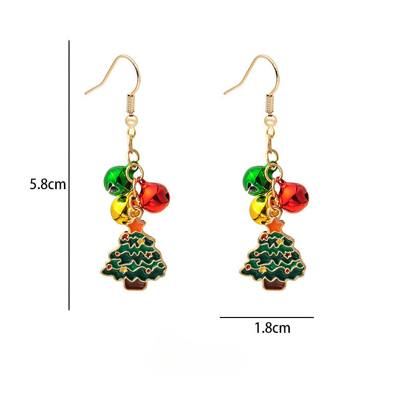 Wholesale Christmas Cartoon Glaze Color Matching Bell Earrings ACC-ES-MDD071