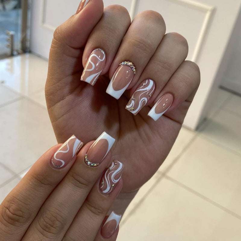 Wholesale 24 Pieces/box Color Diamond Nails Kits Nail Stickers ACC-NS-XiKa002