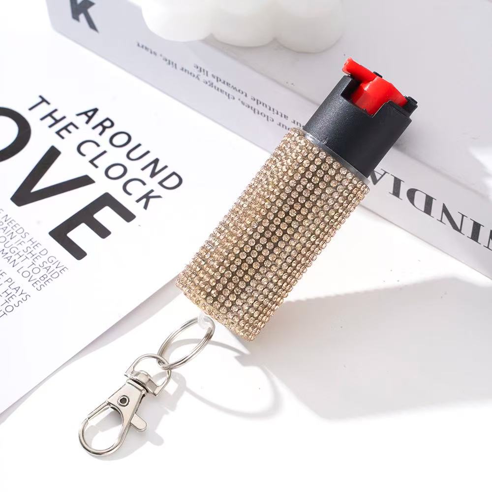 Wholesale Quick Release Spray Solid Color Rhinestone Keychain for Women