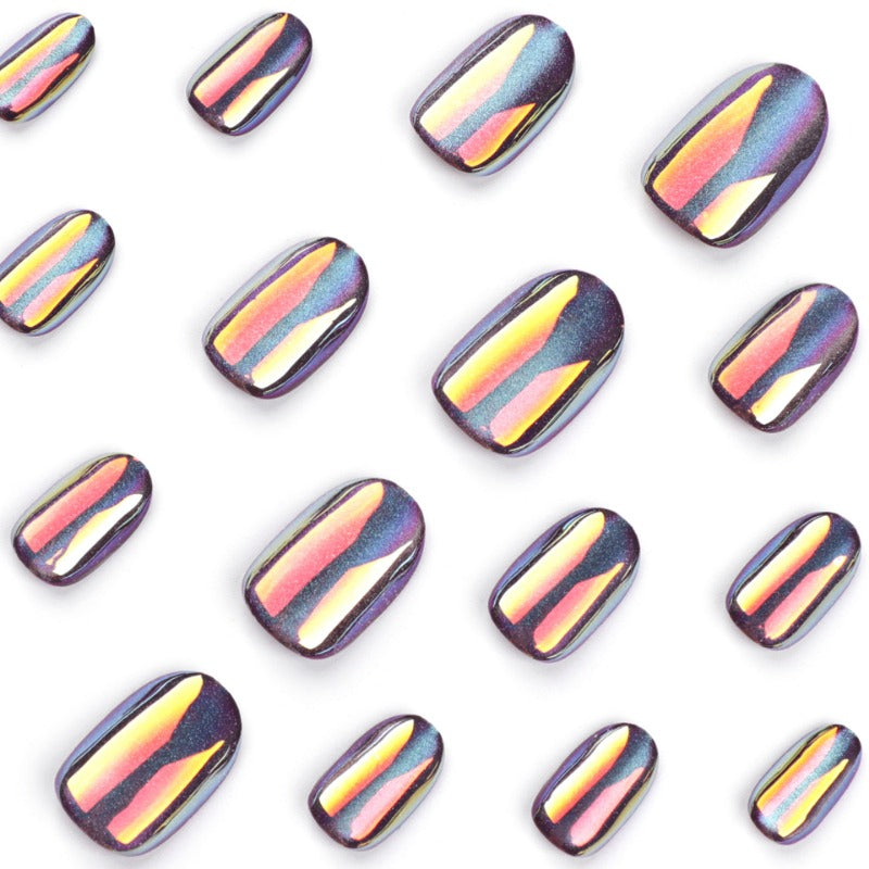 Wholesale 24 Pieces/box Black Purple Cat Eye Nails Kits Nail Stickers ACC-NS-LeFan238