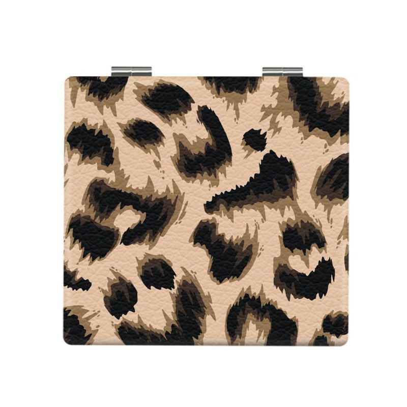 Wholesale Portable Cartoon Foldable Leopard Print Makeup Mirror ACC-MR-JiaS001