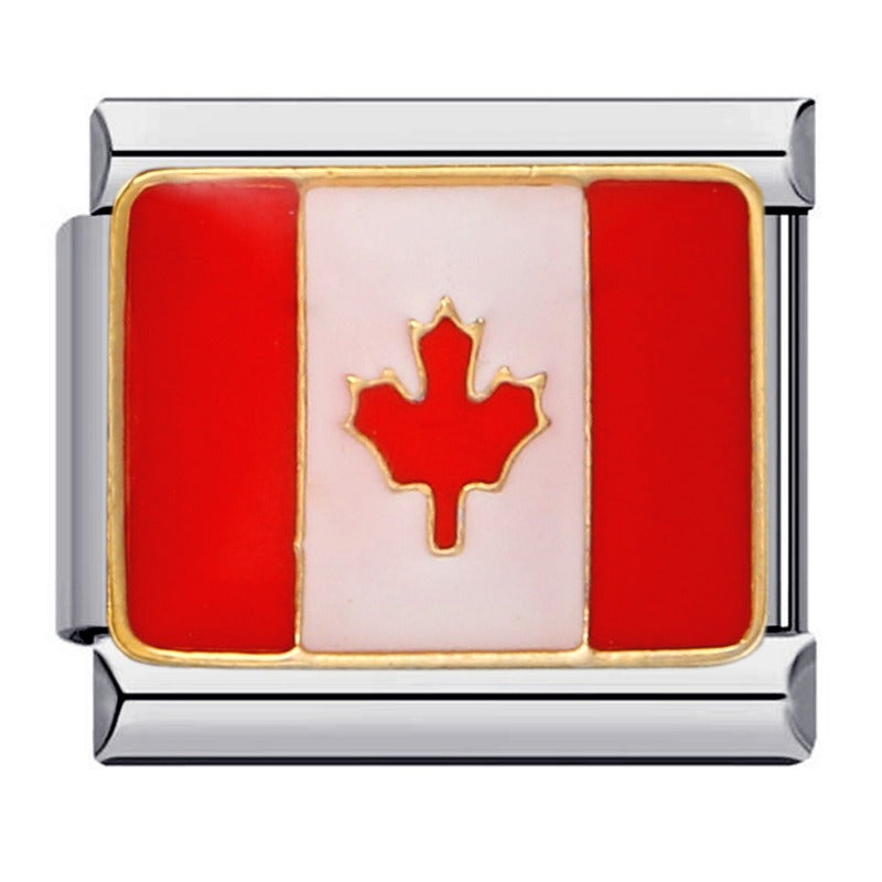 Wholesale 9mm Oil Drop Flag DIY Italian Charm Bracelet ACC-BT-QiYing023