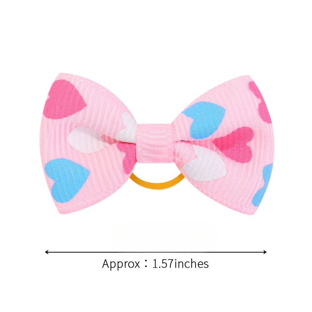 Wholesale 12pcs Children's Printed Bow Kids Hair Scrunchies ACC-HS-YaLun001