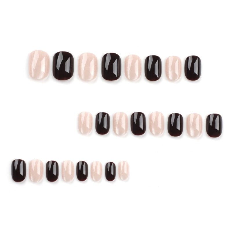 Wholesale 24 Pieces/box Solid Color Cat Eye Nails Kits Nail Stickers ACC-NS-LeFan248