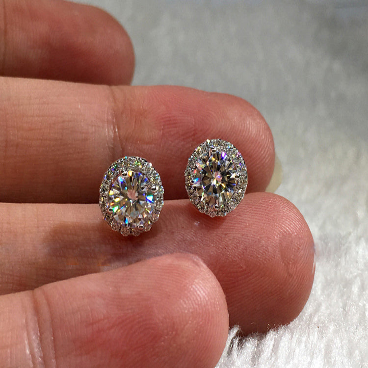Wholesale Round Full Diamond Stud Earrings Set with Super Flash Zircon ACC-ES-SMLK001