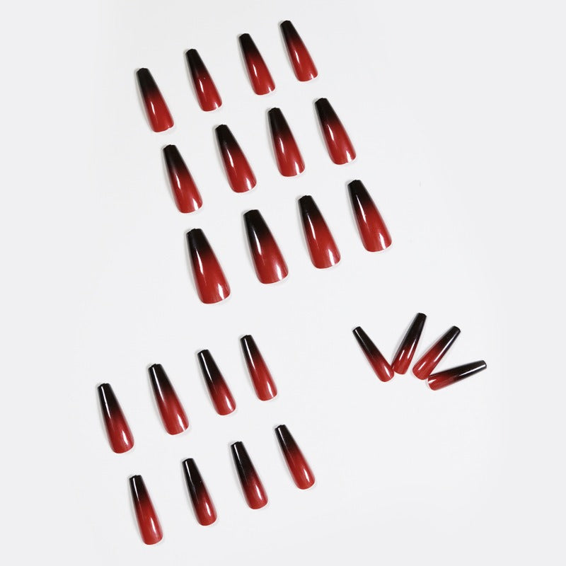 Wholesale 24 Pieces/box Red and Black Gradient Nails Kits Nail Stickers ACC-NS-LeFan199