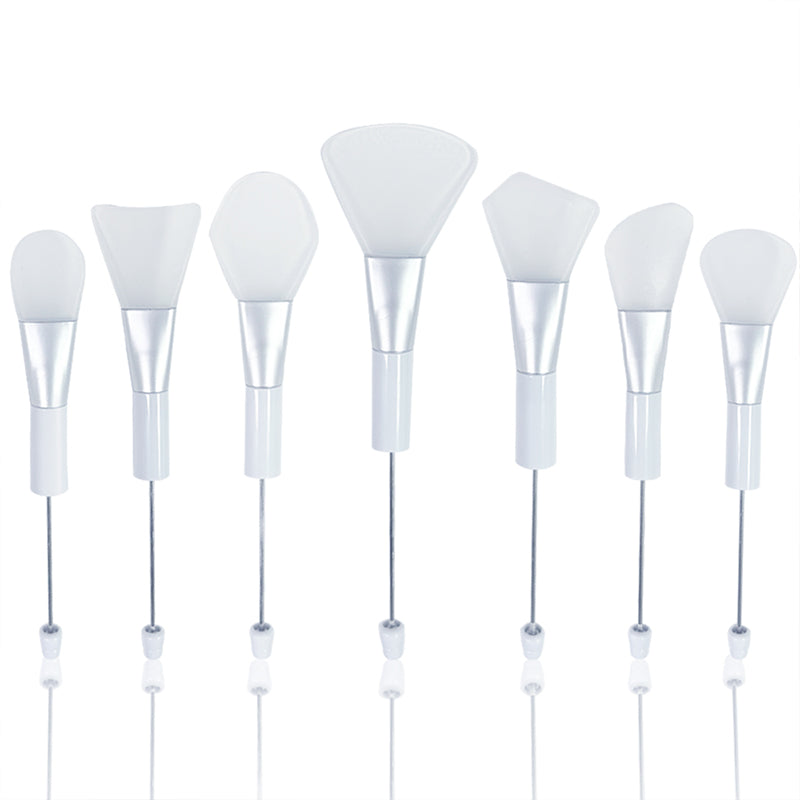 Whoelsale Beadable Face Mask Beauty Tool 7 Types of Brush Heads Soft Silicone Facial Mud Mask, DIY Beaded Brush Hairless Body Lotion Applicator DIY Making Gifts