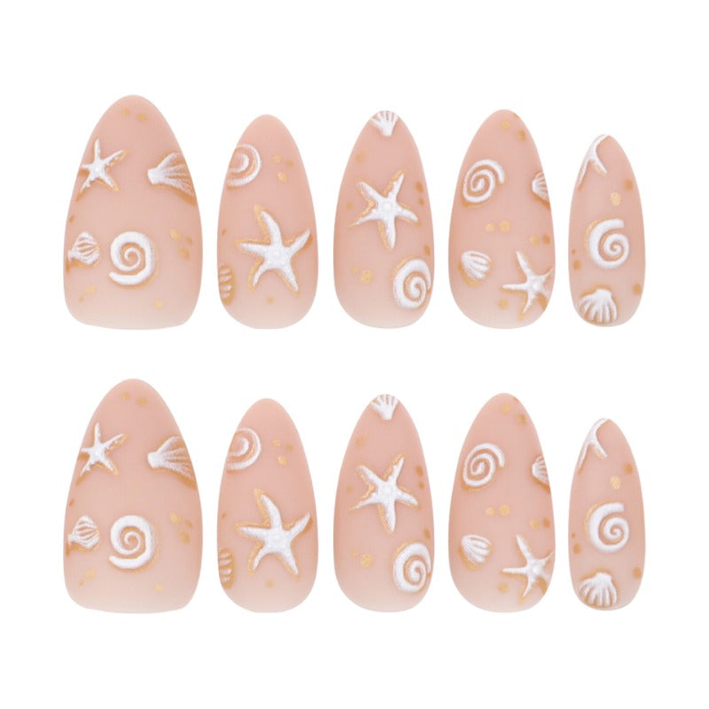 Wholesale 24 Pieces/box Ocean Shell Nails Kits Nail Stickers ACC-NS-LeFan213