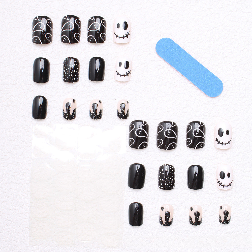 Wholesale 24 Pieces/box Halloween Press-on Nails Kits Nail Stickers ACC-NS-XingNai035