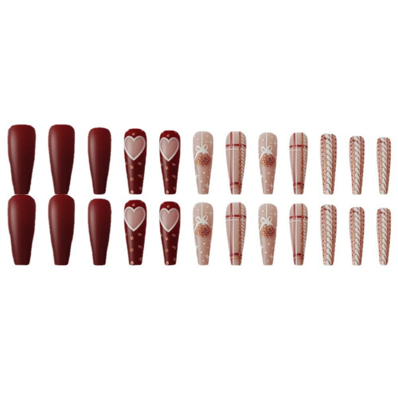 Wholesale 24 Pieces/box Love Bell Christmas Nails Kits Nail Stickers ACC-NS-QXJ025