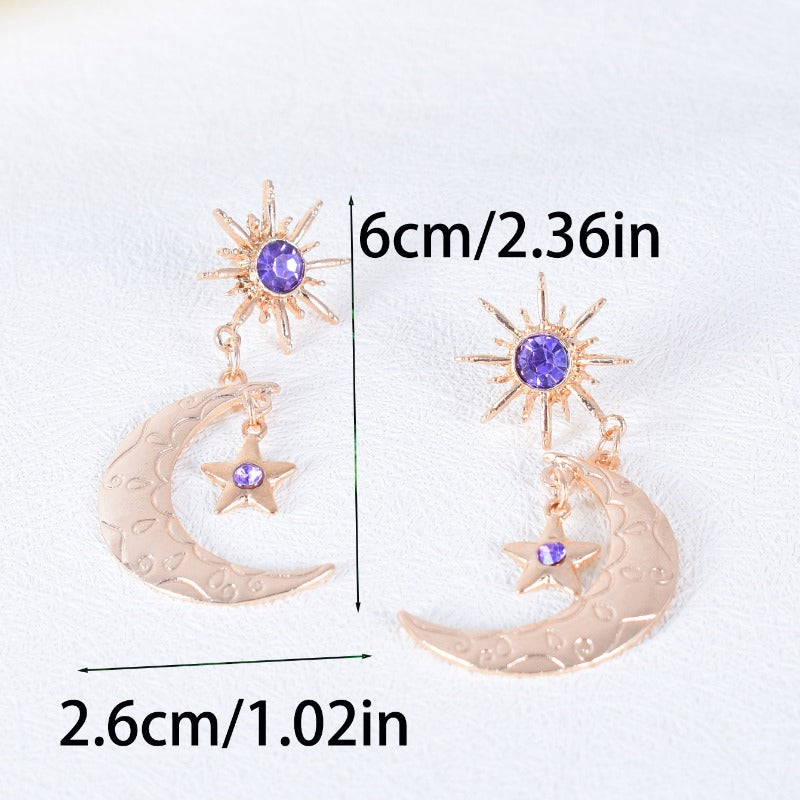 Wholesale Electroplating Star Moon Earrings ACC-ES-XingHe006