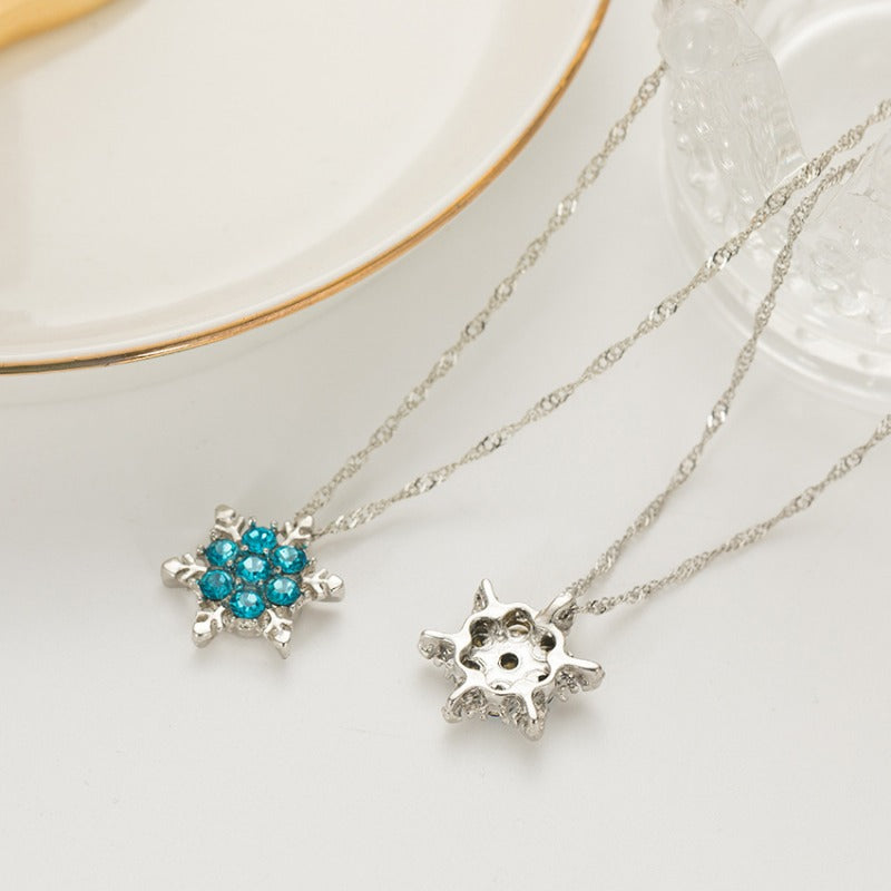 Wholesale Zircon Christmas Snowflake Necklaces ACC-NE-HaoYun003