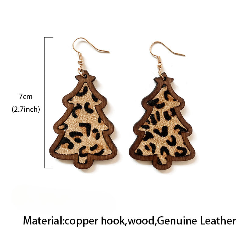 Wholesale Bohemian Western Christmas Wood Earrings ACC-ES-XinChuan059