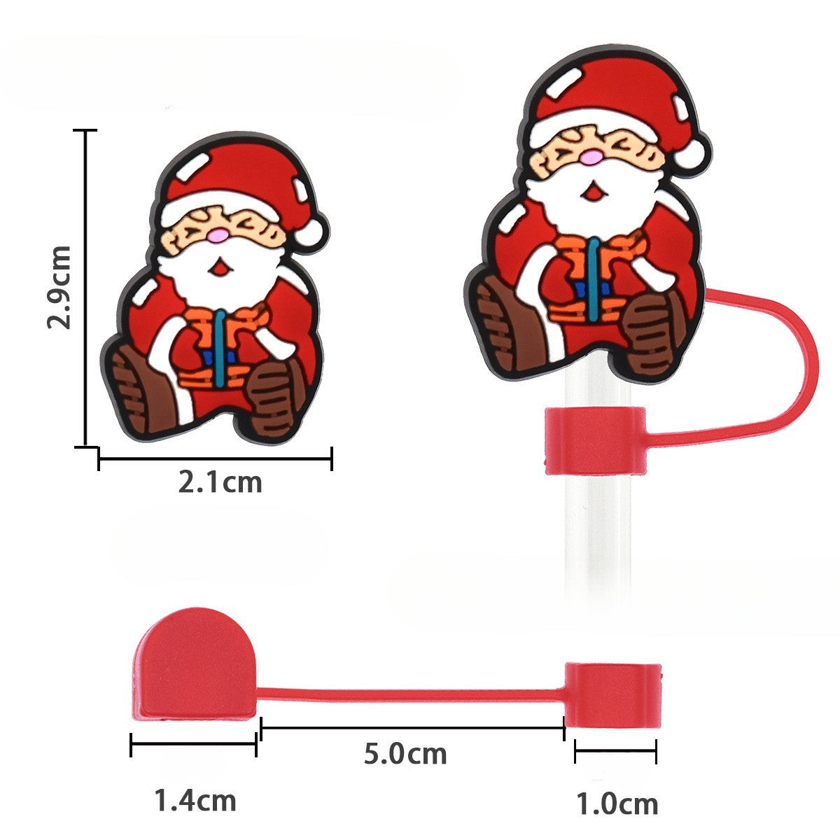 Wholesale Random 100pcs Christmas 10mm PVC Soft Straw Tube Cap ACC-SCR-RYY082