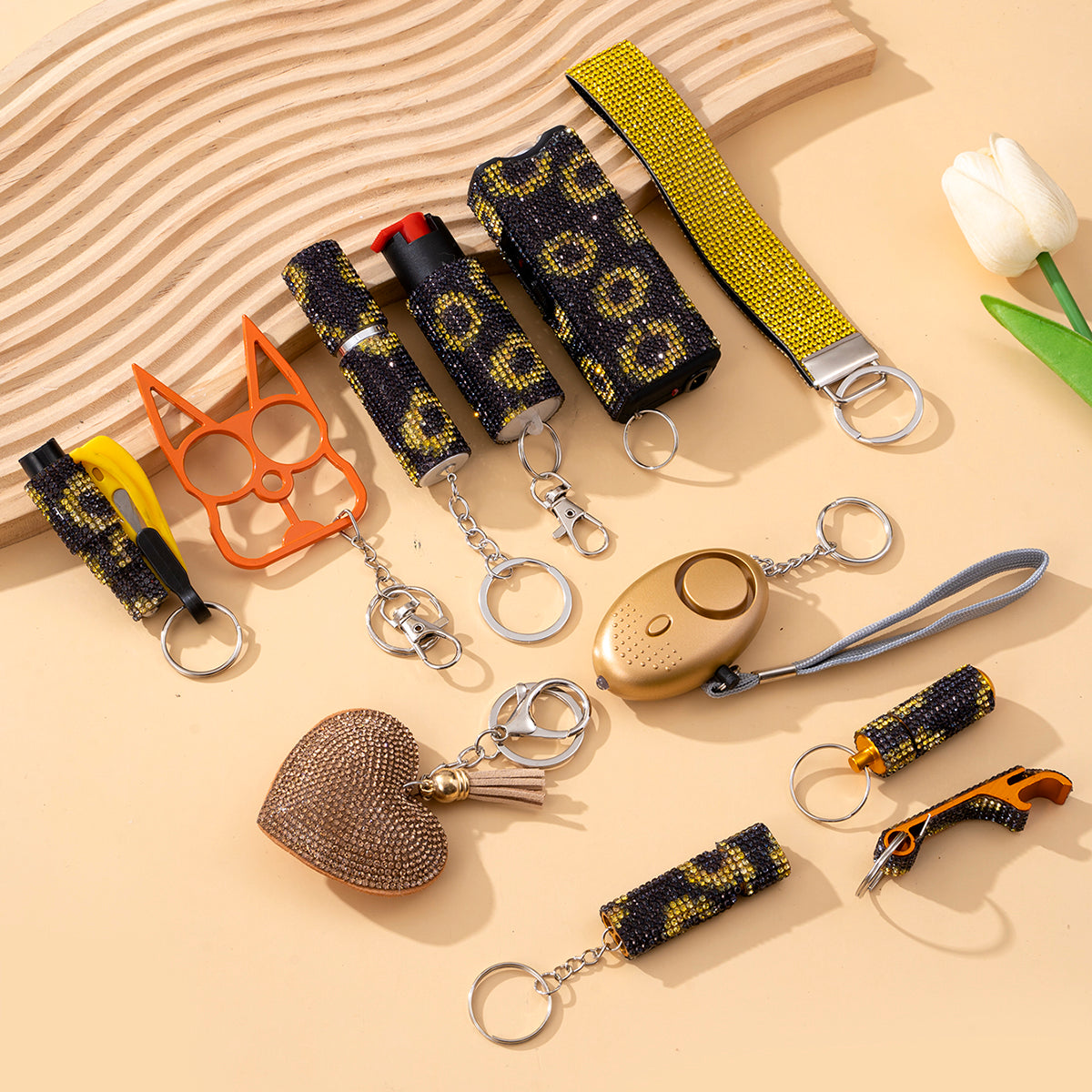 Wholesale Outdoor DIY Keychain 11-piece Set Jewelry Accessories Bottle Convenient Keychain Pendant ACCVIP-KC-ZhiYa020
